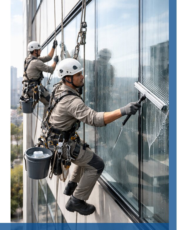 Мойка окон альпинистами в Октябрьском от 4661 р. | ВЫСОТНИК-Ктб
