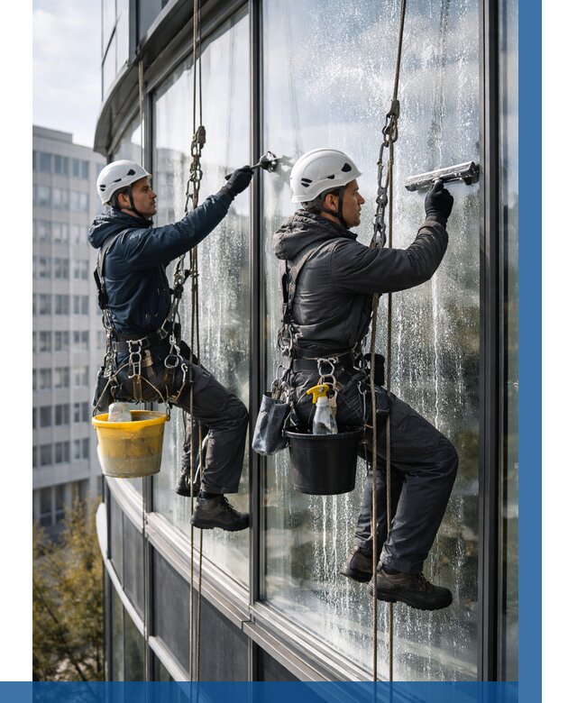Мойка панорамных окон в Октябрьском от 362 р. заказать у ВЫСОТНИК-Ктб