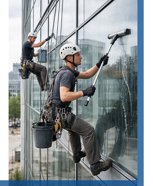 Мойка витражей альпинистами в Октябрьском от 725 р. под ключ|ВЫСОТНИК-Ктб