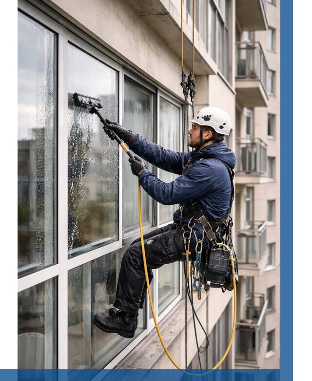 Мойка балконного остекления в Октябрьском от 3625 р. | ВЫСОТНИК-Ктб