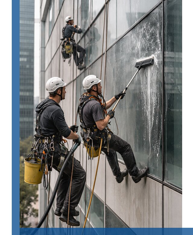 Профессиональная высотная мойка фасадов зданий в Октябрьском