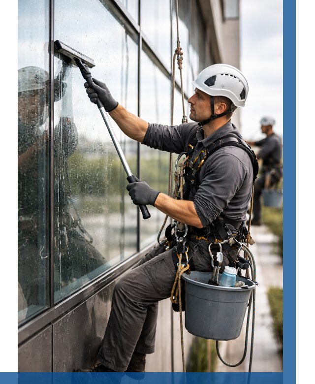 Мойка стеклянных фасадов в Октябрьском от 207 р. | ВЫСОТНИК-Ктб