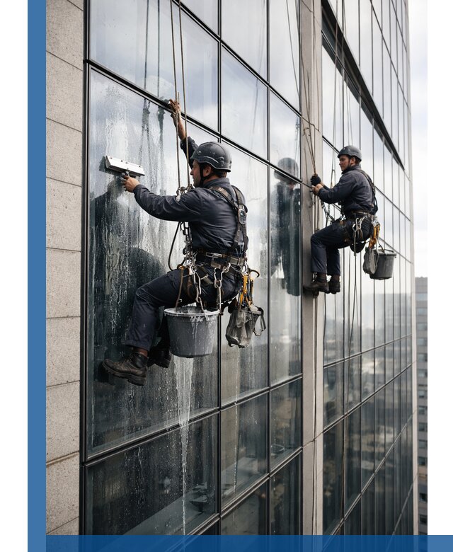 Профессиональная мойка стеклянных фасадов зданий в Октябрьском