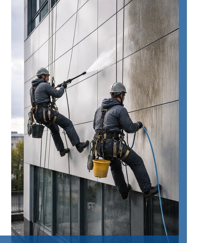 Мойка фасада из композита в Октябрьском по цене от 311 р. | ВЫСОТНИК-Ктб