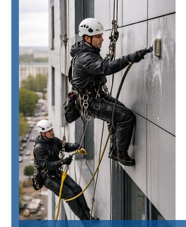 Профессиональная мойка фасада из композита в Октябрьском