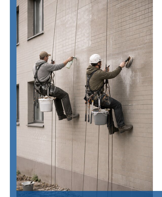 Удаление высолов с фасада зданий в Октябрьском без повреждений и следов