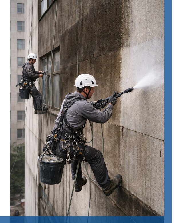 Очистка фасада от копоти в Октябрьском от 259 р. | ВЫСОТНИК-Ктб