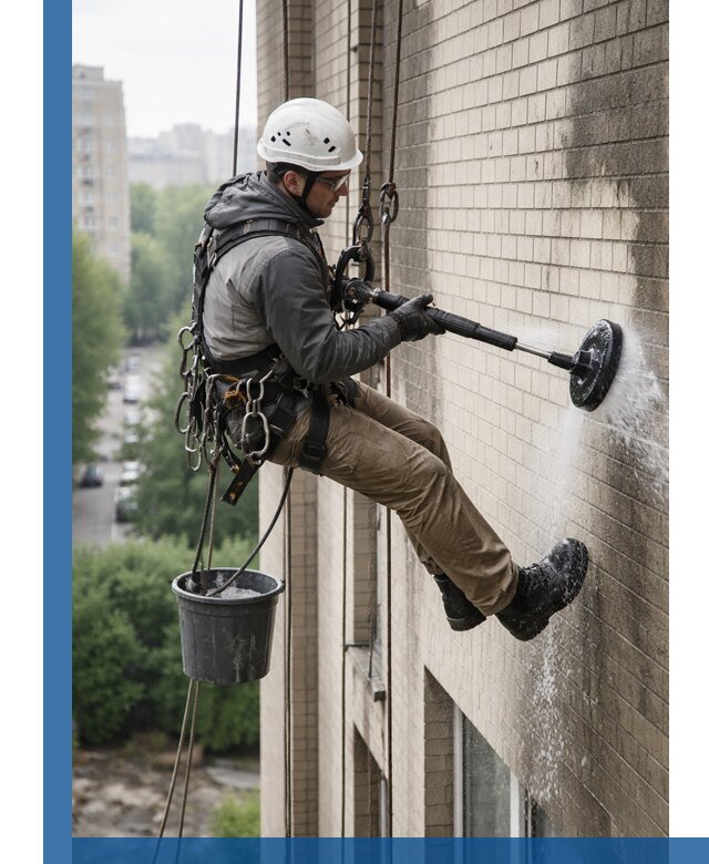 Очистка фасада от копоти в Октябрьском профессионально и безопасно