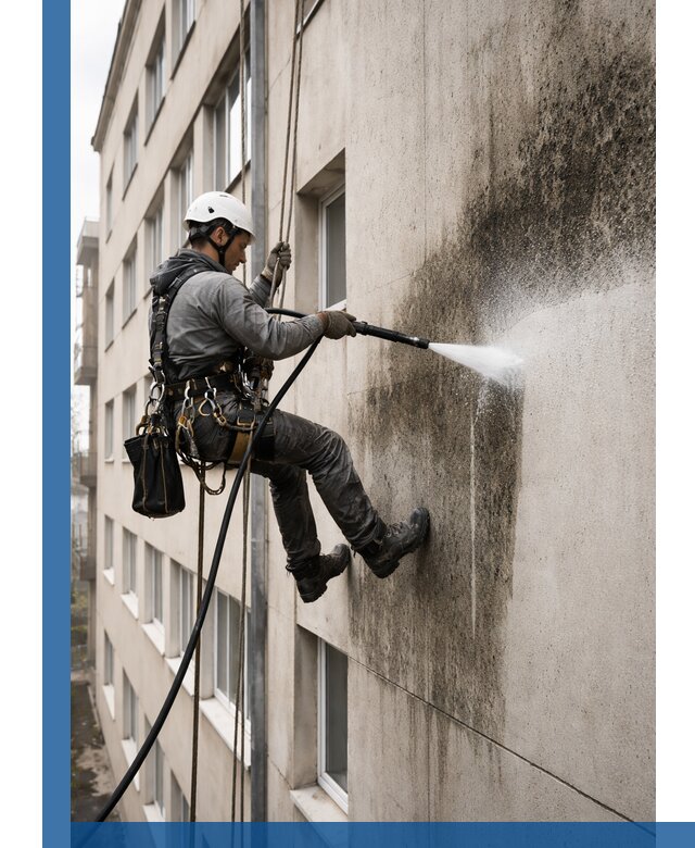 Профессиональная очистка фасадов от плесени в Октябрьском