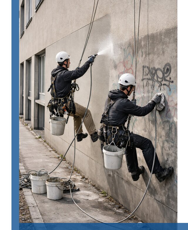 Антиграффити покрытие фасада с защитой от надписей в Октябрьском