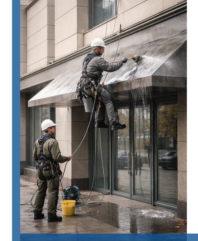 Профессиональная мойка козырьков и навесов в Октябрьском