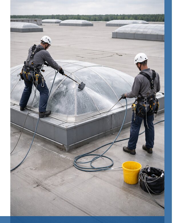 Мойка зенитных фонарей в Октябрьском, заказать от 4661 р. | ВЫСОТНИК-Ктб