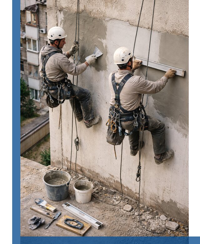 Комплексный ремонт штукатурного фасада с гарантией в Октябрьском