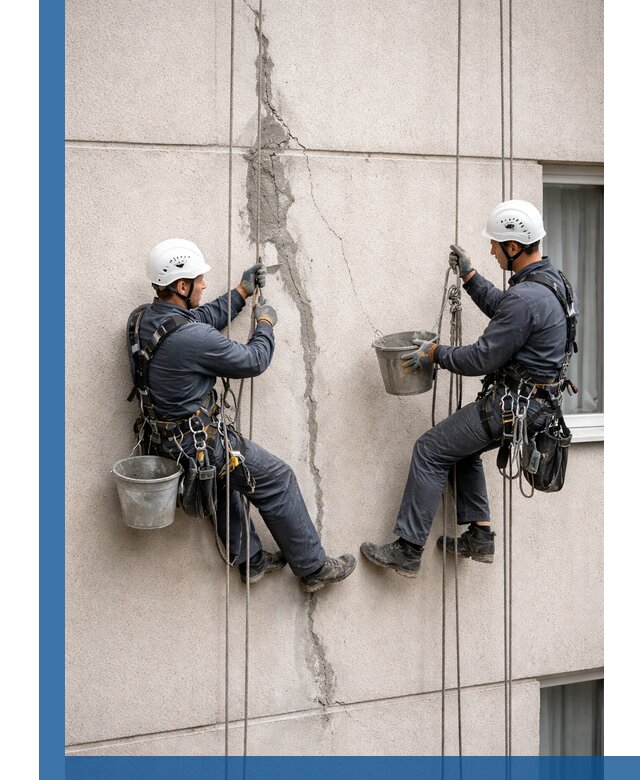 Заделка трещин на фасаде в Октябрьском с гарантийным ремонтом