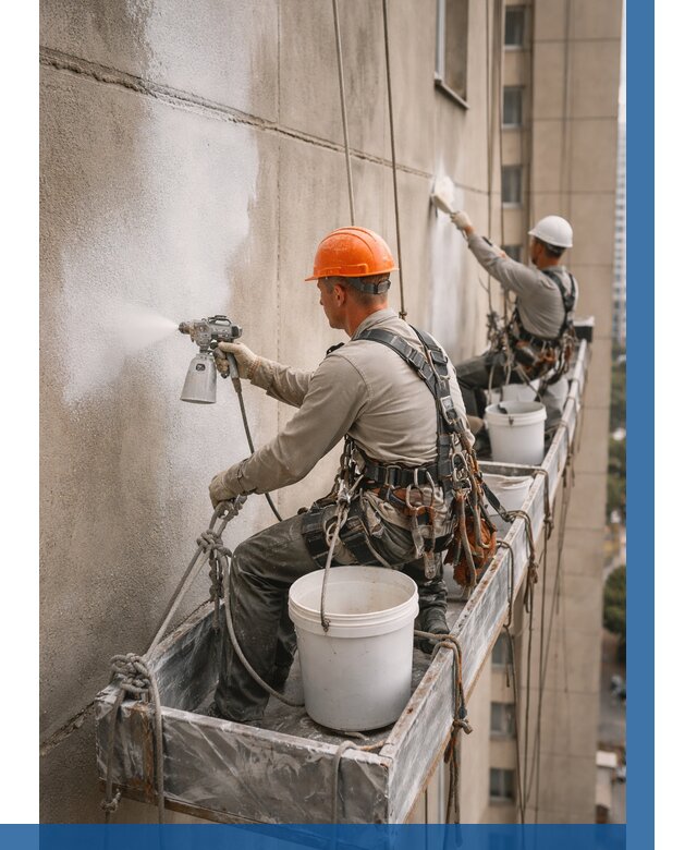 Грунтовка фасада на высоте в Октябрьском от 124 р. | ВЫСОТНИК-Ктб