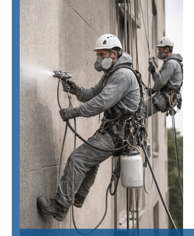 Безвоздушная покраска фасадов зданий в Октябрьском профессионально