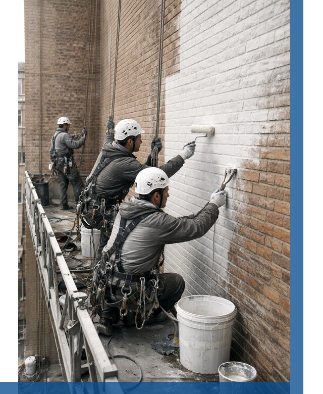 Покраска кирпичного фасада в Октябрьском от 362 р. | ВЫСОТНИК-Ктб