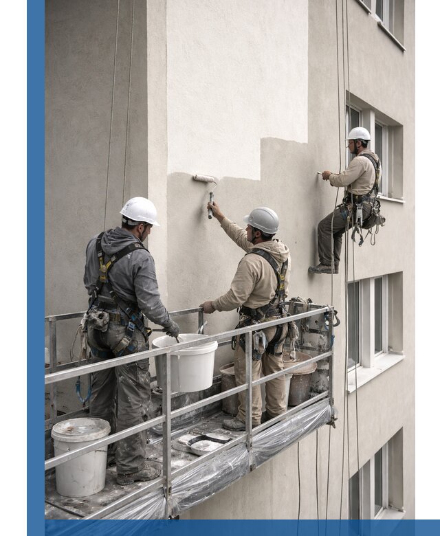 Покраска оштукатуренного фасада в Октябрьском под ключ с гарантией