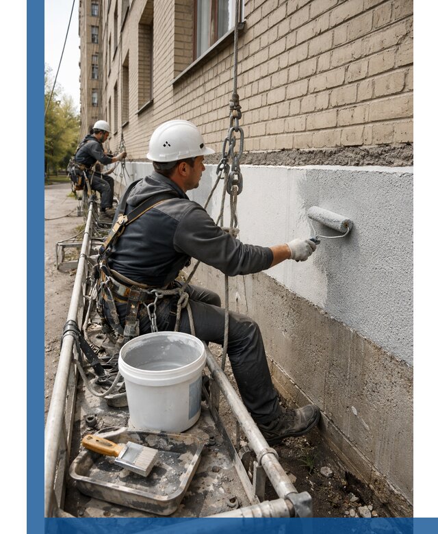 Окраска цоколя здания в Октябрьском профессионально и надежно