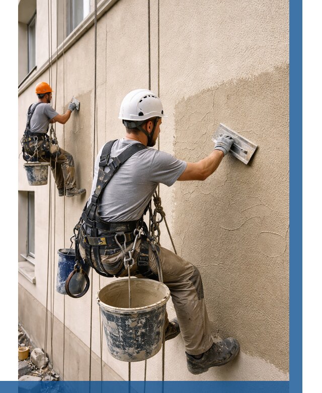 Декоративная штукатурка фасада в Октябрьском от 1243 р. | ВЫСОТНИК-Ктб