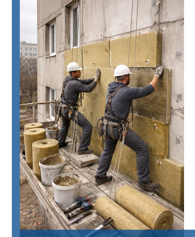 Утепление фасада минватой в Октябрьском под ключ с гарантией