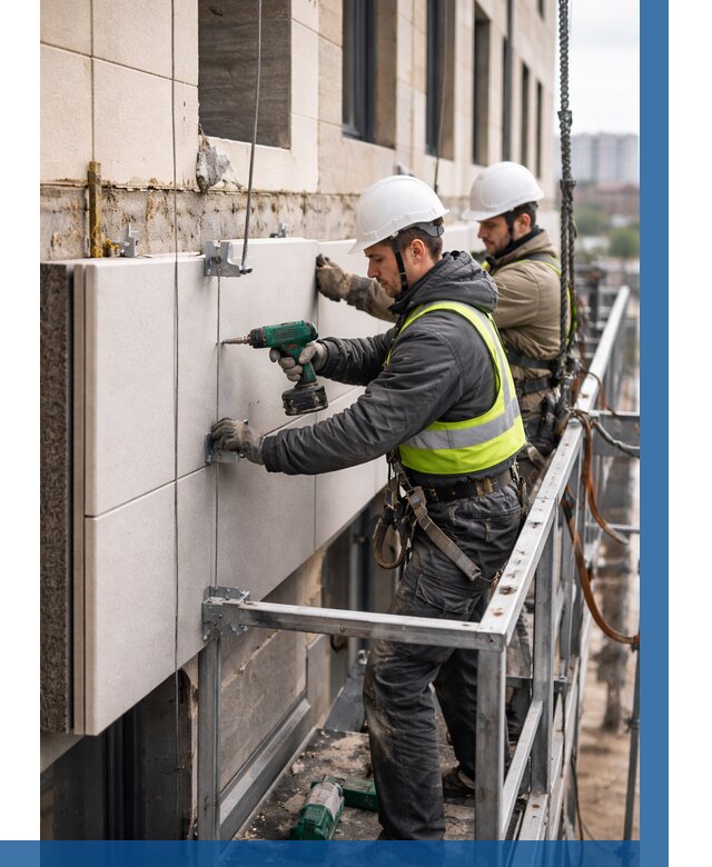 Монтаж фасадных термопанелей в Октябрьском от 1554 р. | ВЫСОТНИК-Ктб