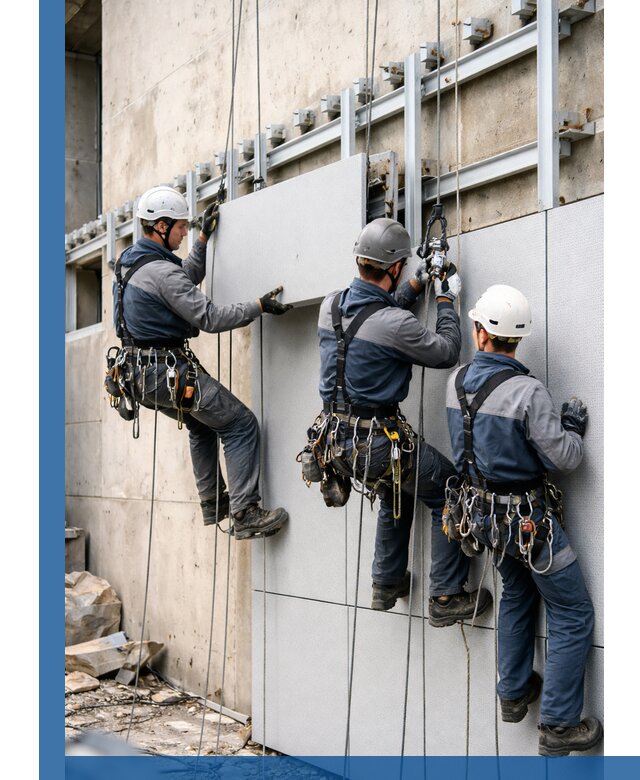 Монтаж вентилируемого фасада в Октябрьском под ключ с гарантией качества