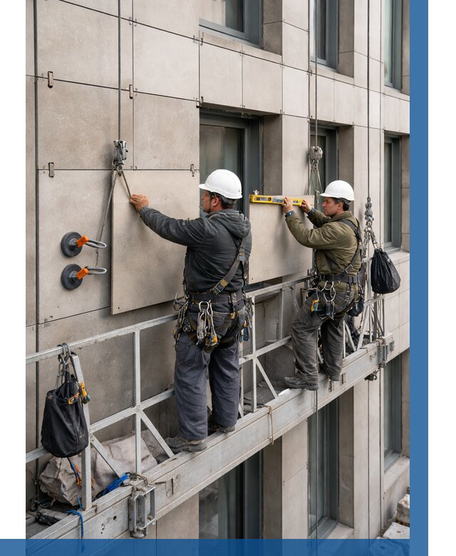 Монтаж керамогранита на фасад в Октябрьском от 2589 р. | ВЫСОТНИК-Ктб