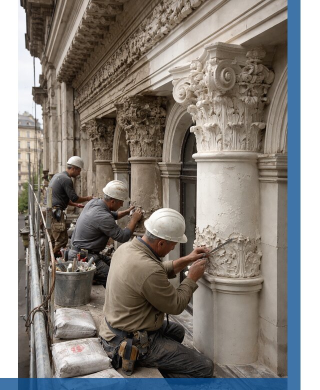 Реставрация фасадной лепнины в Октябрьском от 2589 р. | ВЫСОТНИК-Ктб