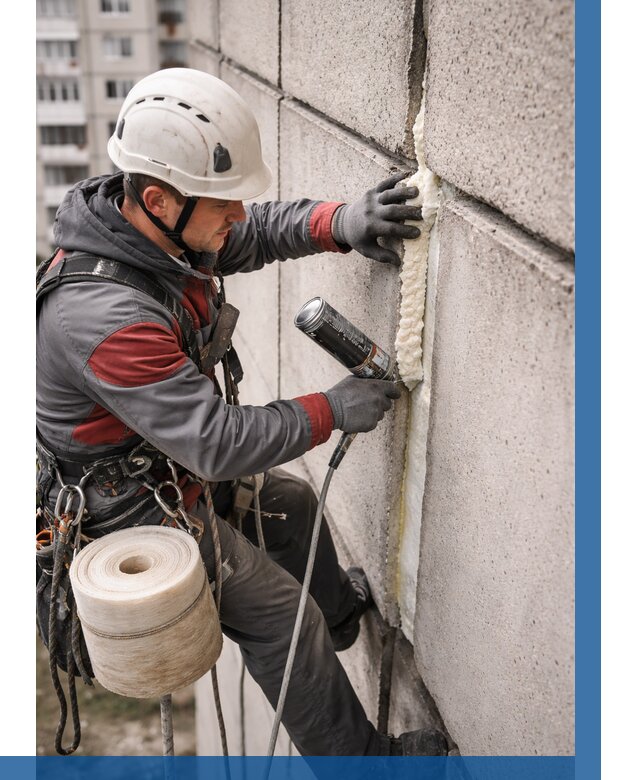 Утепление межпанельных швов в Октябрьском от 725 р. | ВЫСОТНИК-Ктб