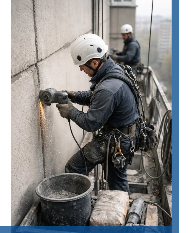 Штробление межпанельных швов в Октябрьском от 1243 р. | ВЫСОТНИК-Ктб