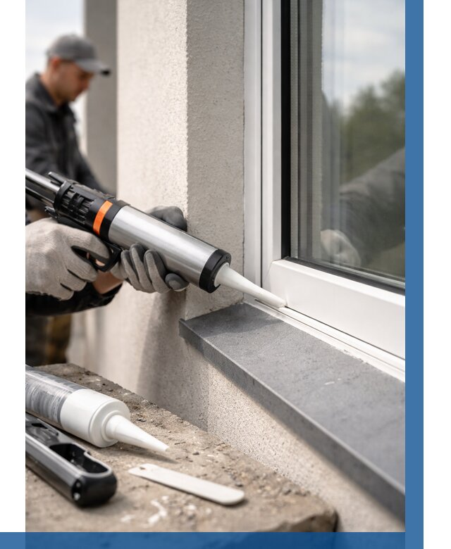 Герметизация монтажных швов окон в Октябрьском от 673 р. | ВЫСОТНИК-Ктб