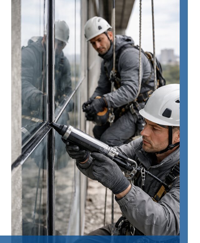 Герметизация витражных швов в Октябрьском от 673 р. | ВЫСОТНИК-Ктб