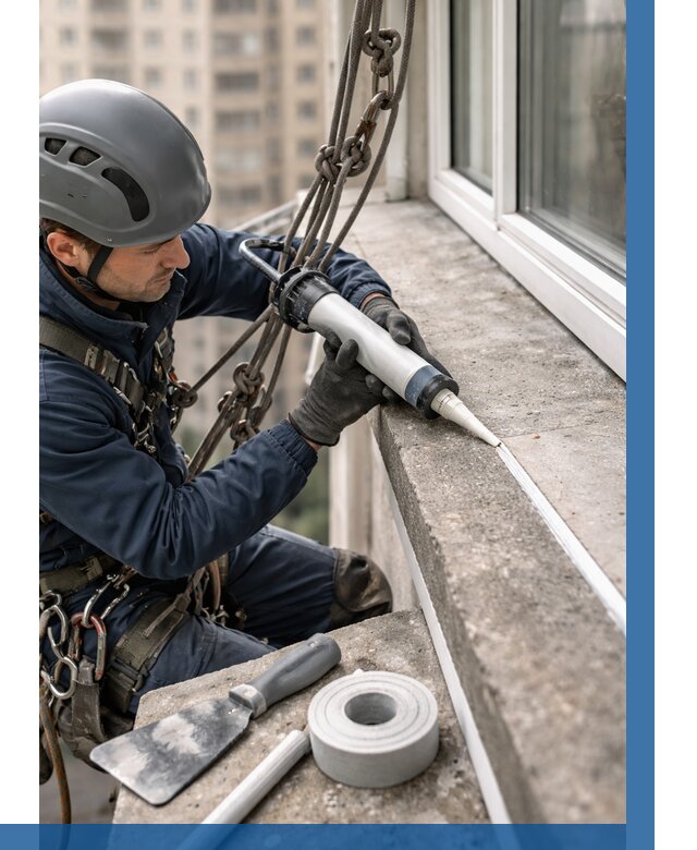 Герметизация балконного козырька в Октябрьском от 4661 р. | ВЫСОТНИК-Ктб