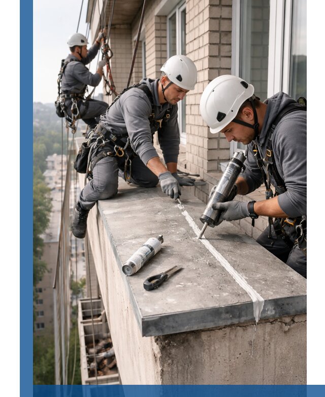 Герметизация балконного козырька в Октябрьском профессионально