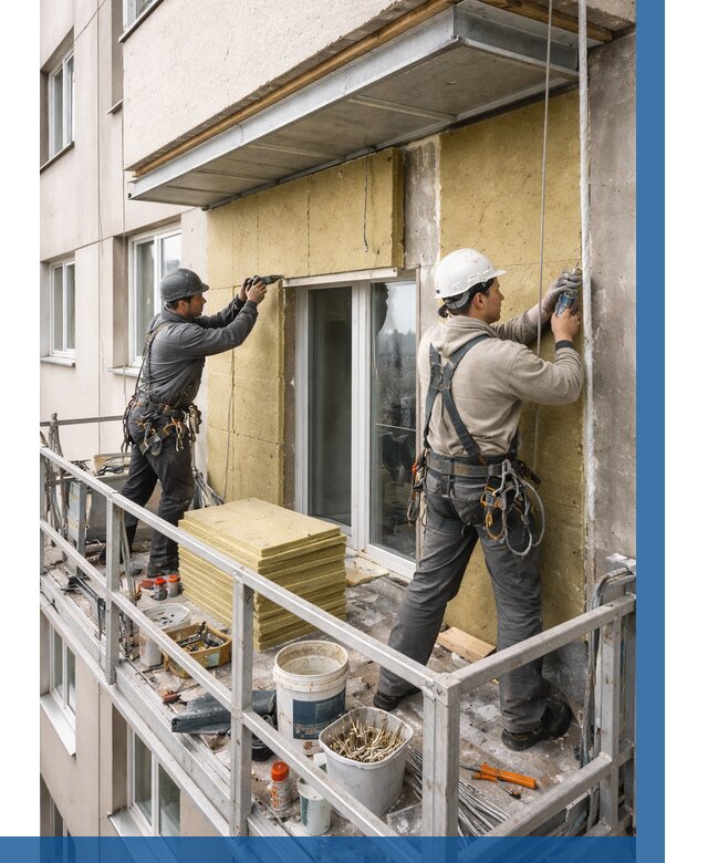 Утепление балкона снаружи в Октябрьском от 1657 р. под ключ ВЫСОТНИК-Ктб