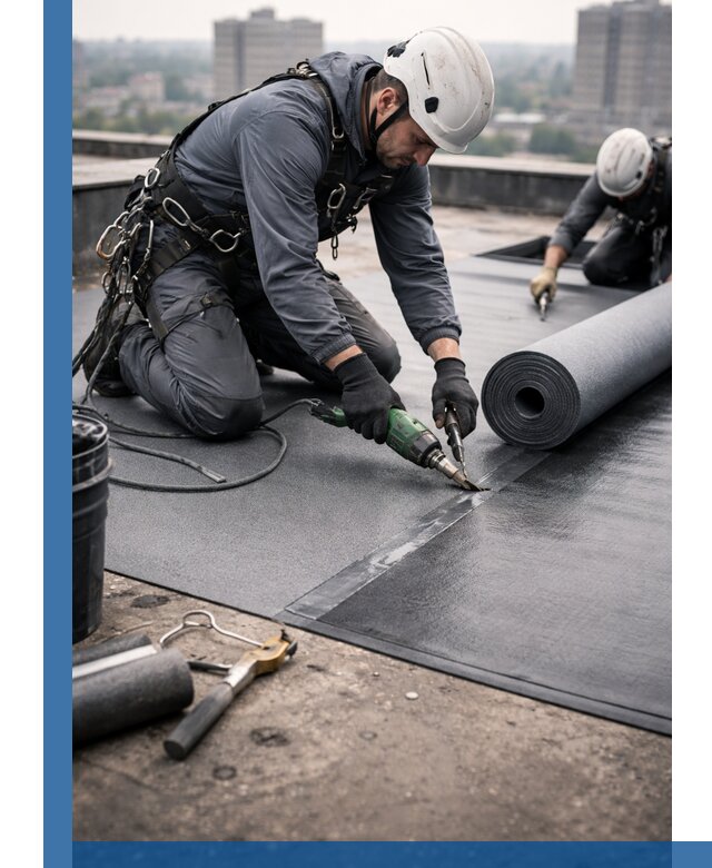 Ремонт мягкой кровли в Октябрьском с выездом промальпинистов