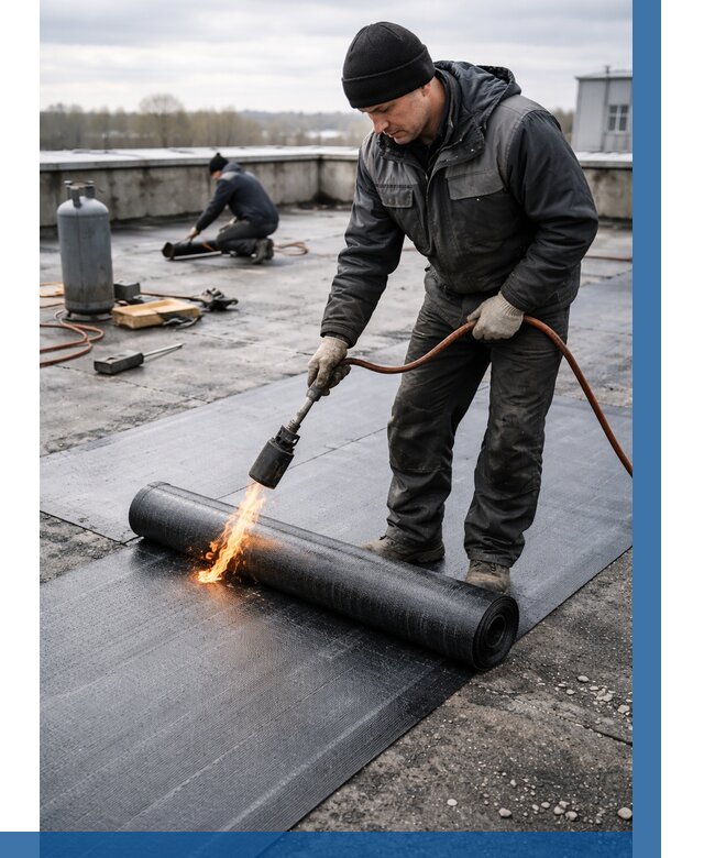 Ремонт наплавляемой кровли в Октябрьском от 725 р. | ВЫСОТНИК-Ктб