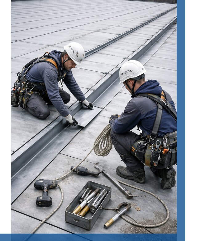 Ремонт фальцевой кровли в Октябрьском от 725 р. | ВЫСОТНИК-Ктб