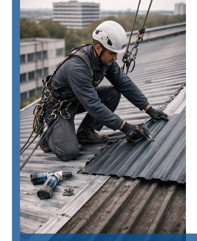 Ремонт профнастила на кровле в Октябрьском, работы под ключ