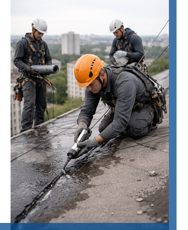 Устранение протечек кровли в Октябрьском от 12428 р. | ВЫСОТНИК-Ктб
