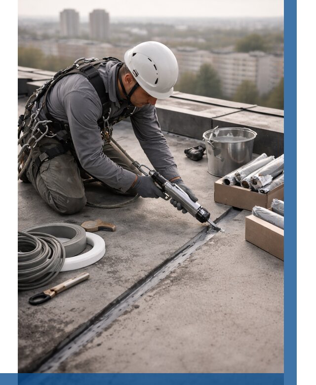 Герметизация швов кровли в Октябрьском от 466 р./м2 | ВЫСОТНИК-Ктб