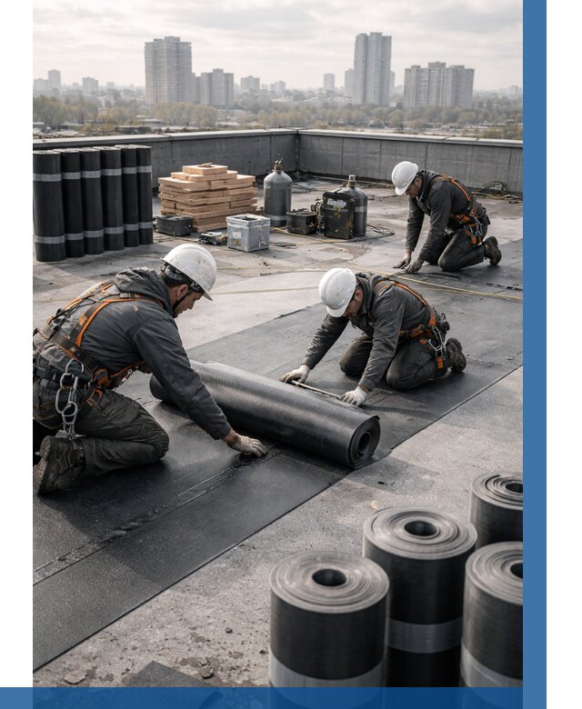 Монтаж мягкой кровли под ключ в Октябрьском от 466 р. | ВЫСОТНИК-Ктб