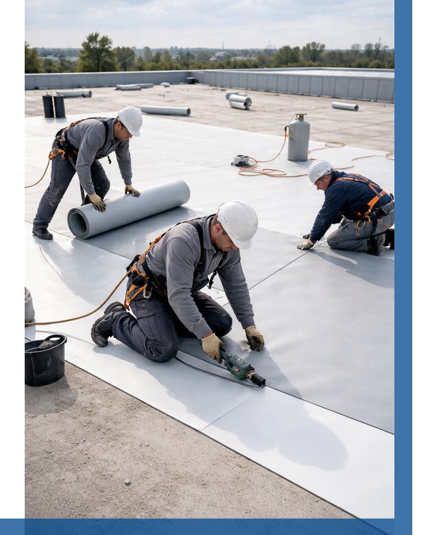 Монтаж мембранной кровли под ключ в Октябрьском от 1243 р. | ВЫСОТНИК-Ктб