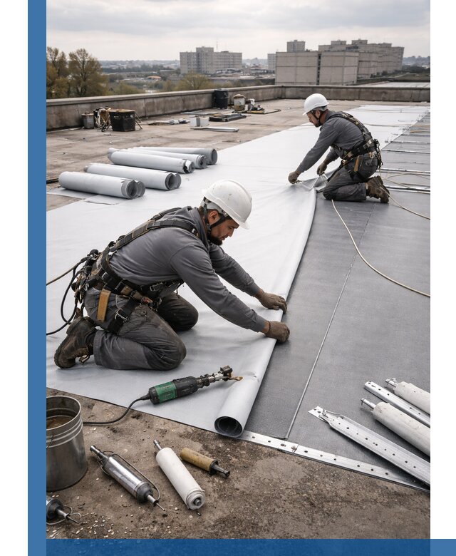 Монтаж мембранной кровли в Октябрьском для промышленных зданий