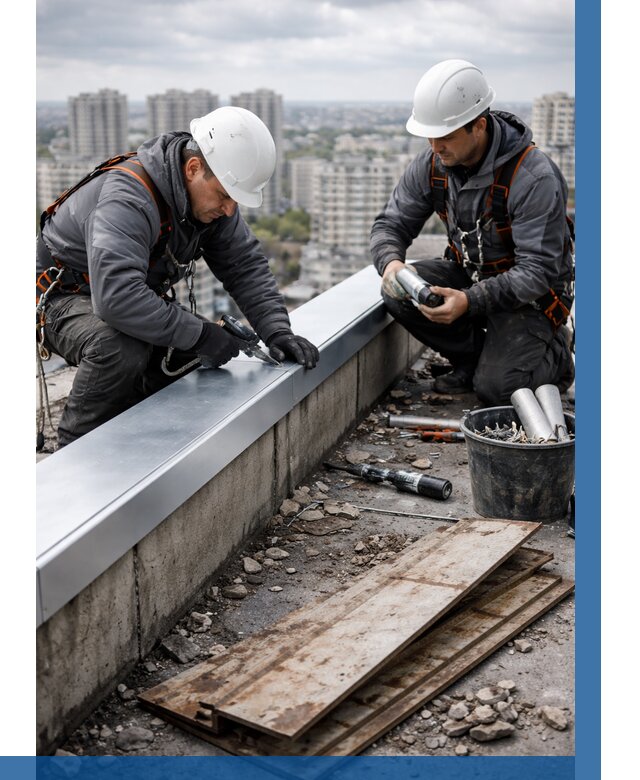 Замена парапетных крышек под ключ в Октябрьском от 1243 р. | ВЫСОТНИК-Ктб