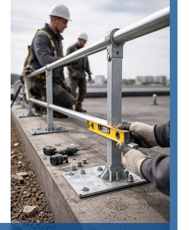 Монтаж кровельного ограждения в Октябрьском от 1243 р. | ВЫСОТНИК-Ктб