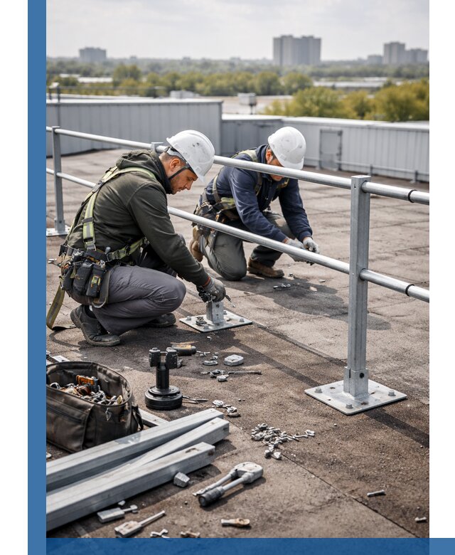 Монтаж кровельного ограждения в Октябрьском под ключ с гарантией