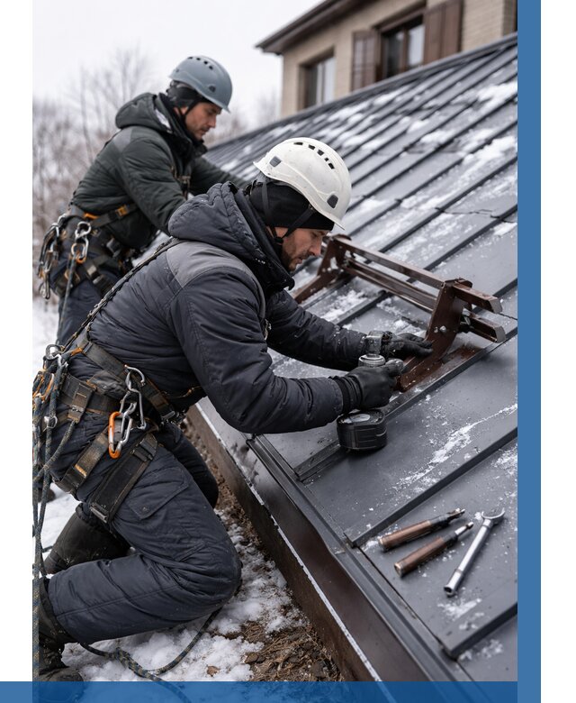 Монтаж снегозадержателей в Октябрьском от 466 р. | ВЫСОТНИК-Ктб