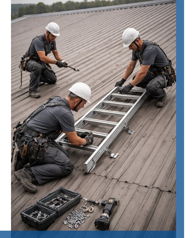 Монтаж кровельной лестницы в Октябрьском от 4661 р. | ВЫСОТНИК-Ктб